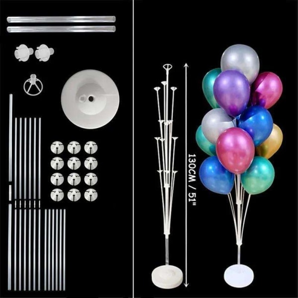 Ballongställ Hållare för 13 Ballonger - Stabil &amp; Praktisk Transparent