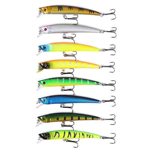 43-paks fiskeslukwobbler, Minnow blandet Multicolor