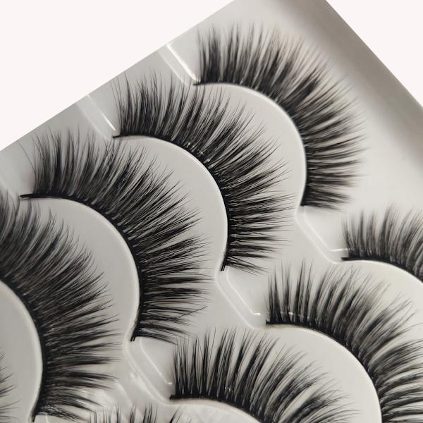 5 par falske øyevipper - 6D faux mink - G226 Black