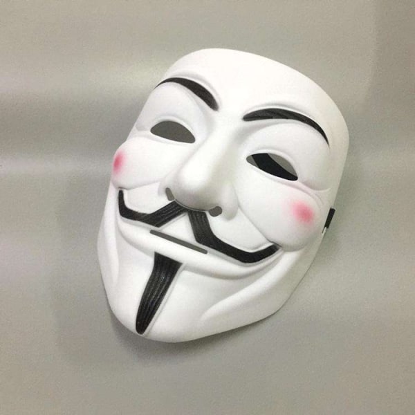 Anonymous mask - Cosplay Halloween - Utklädnad Vit