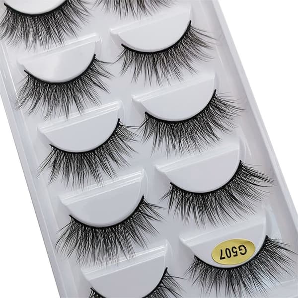 5 paria tekoripsiä - 3D tekominkki - G507 Black