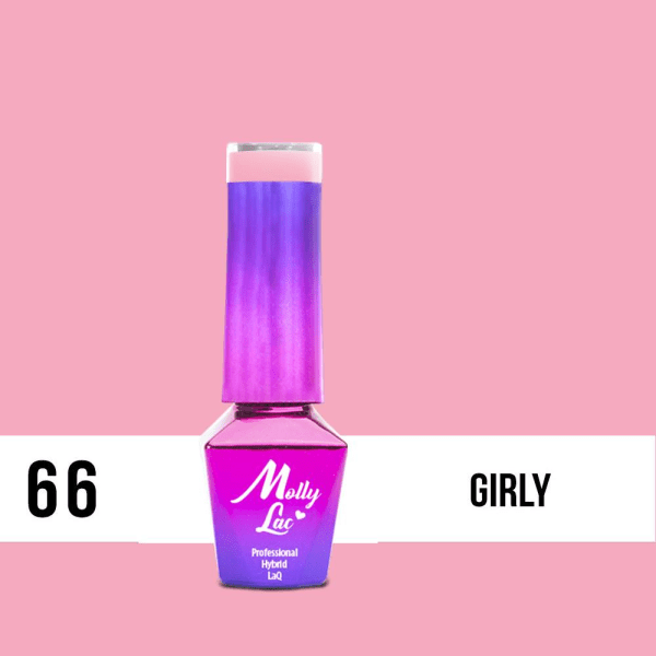Mollylac - Gellack - Herkkä nainen - Nr66 - 5g UV-geeli / LED Pink