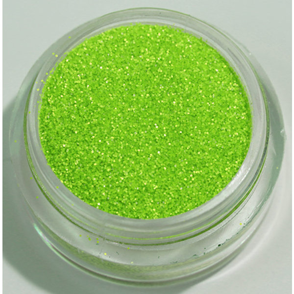 Negleglitter - Finkornet - Neongrønn (matt) - 8ml - Glitter Green