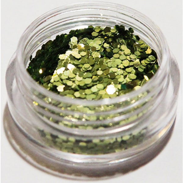 1. kuusikulmio glitter vihreä