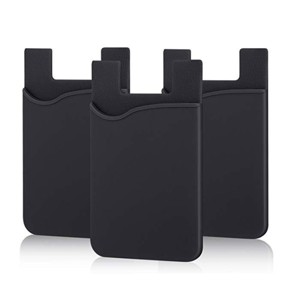 2-pack Universal Mobil plånbok/korthållare - Självhäftande svart Svart
