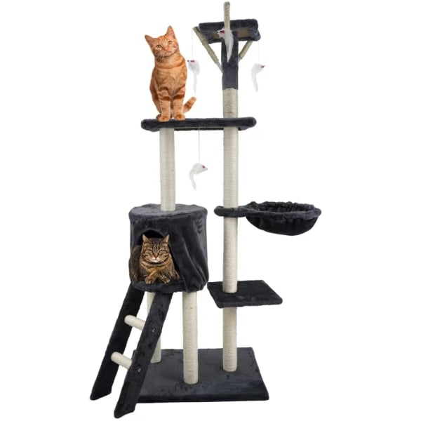 Kattetræ - 138cm - Kradsestolper - Kradsemøbler Dark grey
