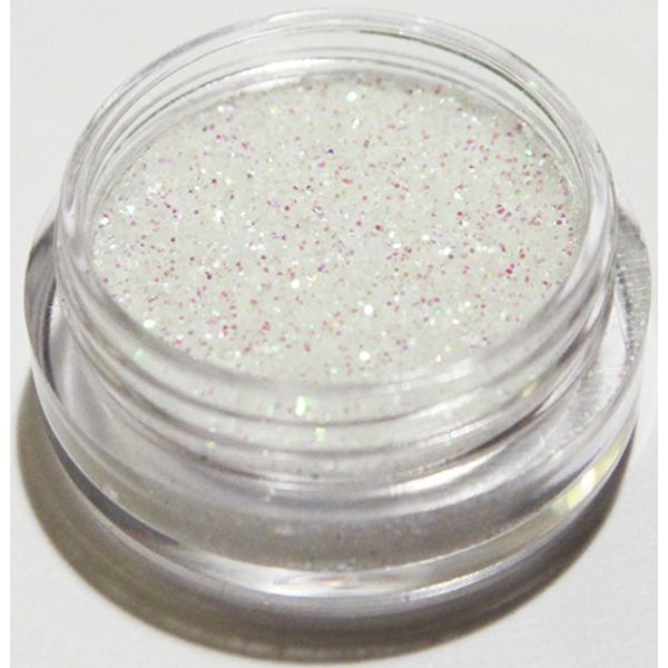 1stk Finkornet glitter hvit regnbue