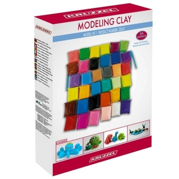 DIY Modeling / Clay Craft Sæt - 36 stk Multicolor
