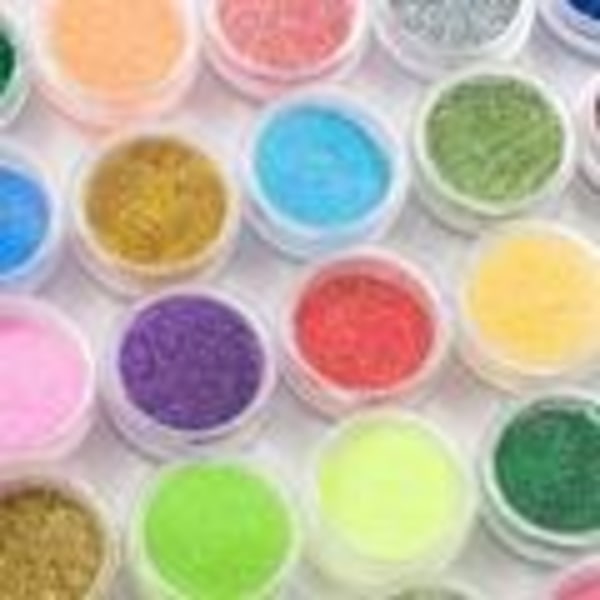 45 bokser med glitter til neglepynt Multicolor