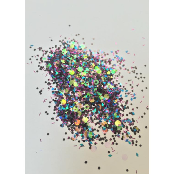 Nagelglitter - Mix - Black window - 8ml - Glitter Svart
