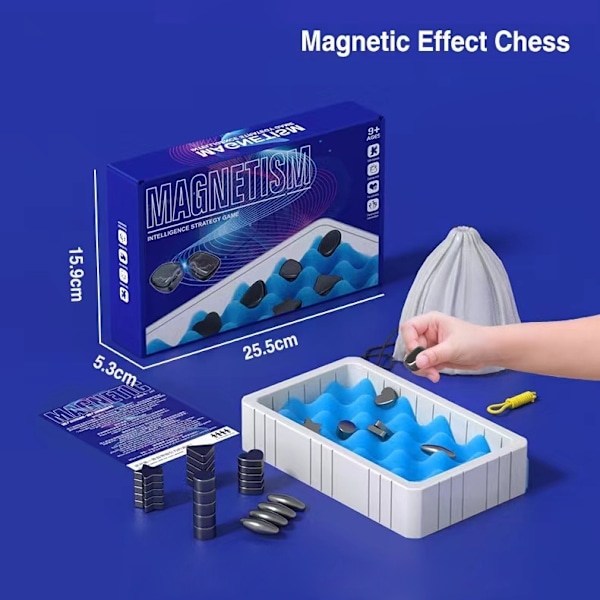 Magnetiskt Schackspel - Magnetiskt Brädspel - Roligt Magnetiskt Brädspel - Pusselstrategispel - Julgåva till Barn Multicolor