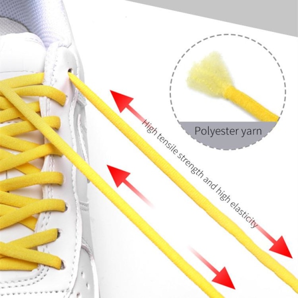 Knytfri elastiske skolisser - One size - Yellow