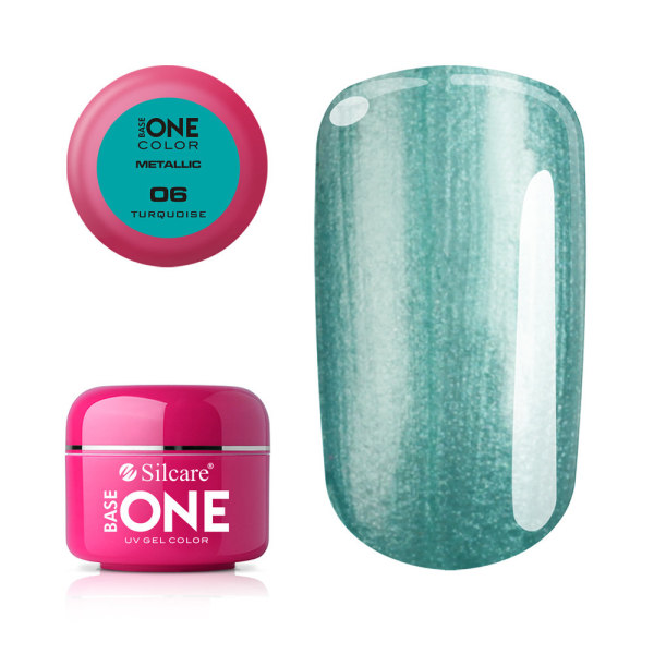 Base one - Metallic - Turquoise 5g UV-gel Blue