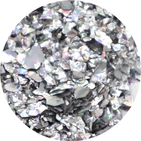 Negleglitter - Flakes / Mylar - Sølv - 8ml - Glitter Silver