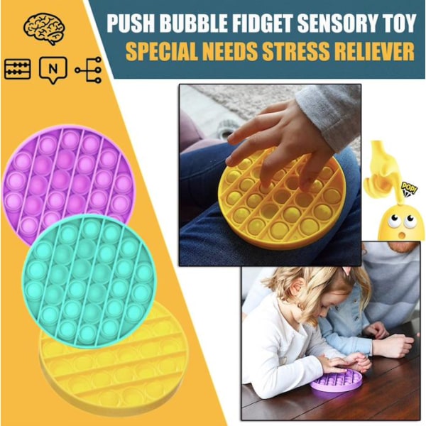 Pop it Fidget Toy Bubble Sensory Fidget Toy / Leksak- CE Pink Rund - Rosa