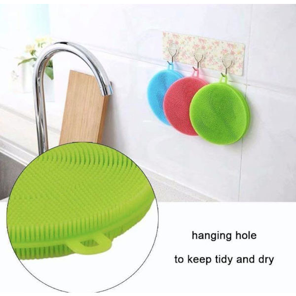 2-pack Disksvamp i silikon - Magnic Silicone Dish Sponge Washing multifärg