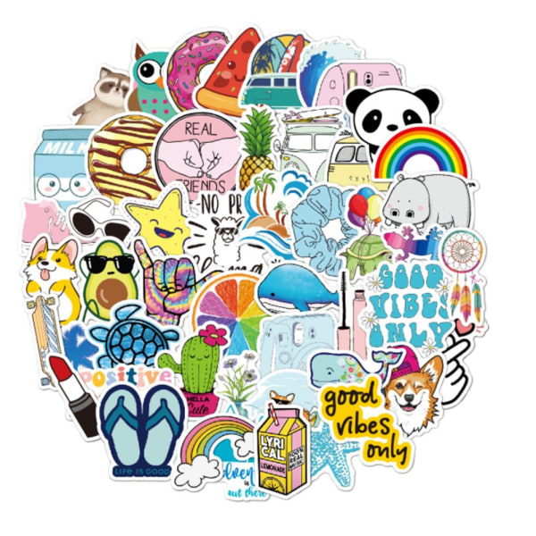 50st stickers klistermärken - Djur motiv - Cartoon - Dekaler multifärg