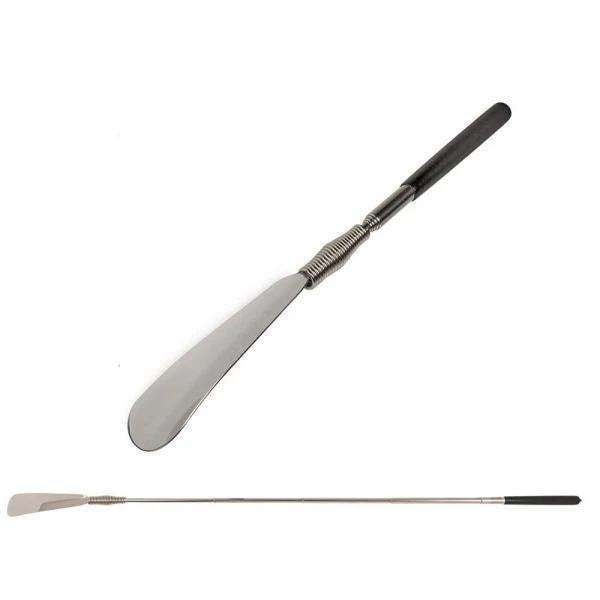 Uttrekkbart skohorn i metall - 77 cm langt - Silver