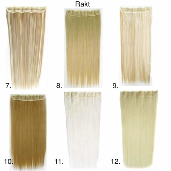 Clip-on / Hair extensions krøllete & rett 70cm - Flere farger Rakt - 8