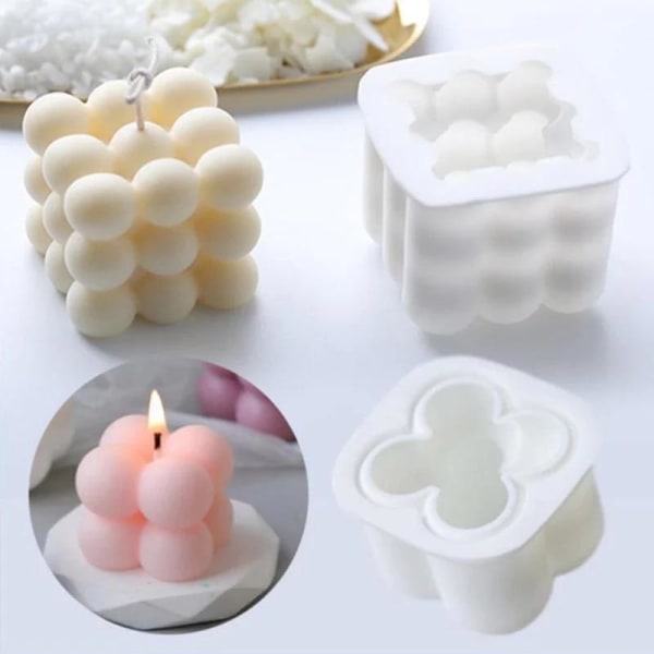 2-pack DIY - Candle molds - Candle Big/Small, Gjutform, Ljusform Vit