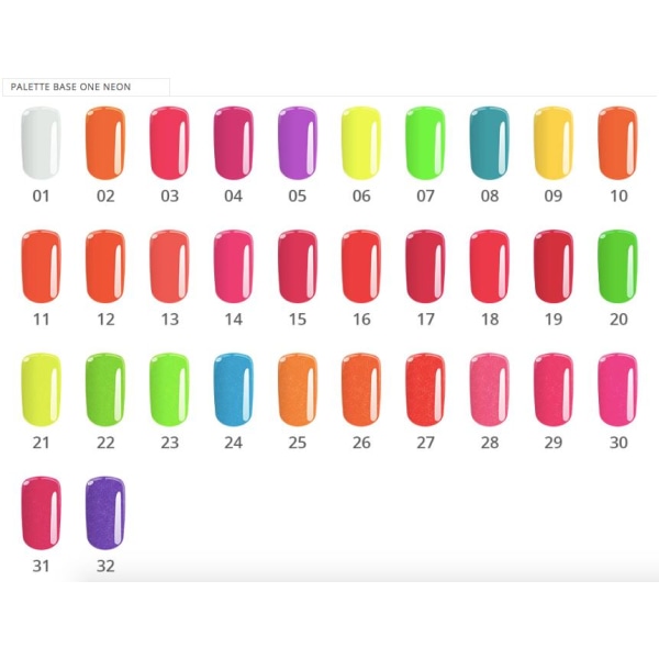 5-pack Base one - Neon - Set 5g UV-gel multifärg