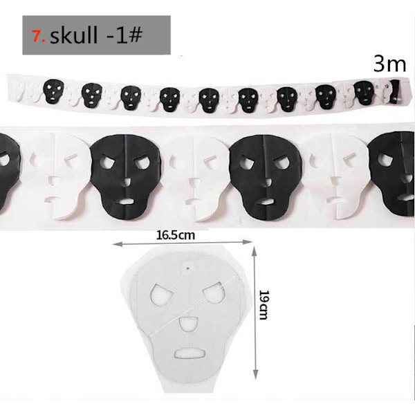 Halloween - Dekorasjoner - Garland - Gresskar, spøkelser - 3m MultiColor Nr - 04