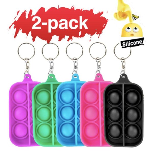 2-Pack Simple dimple, MINI Pop it Fidget Finger Toy / Leksak- CE multifärg