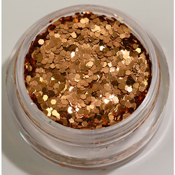 1. hexagon glitter champagne