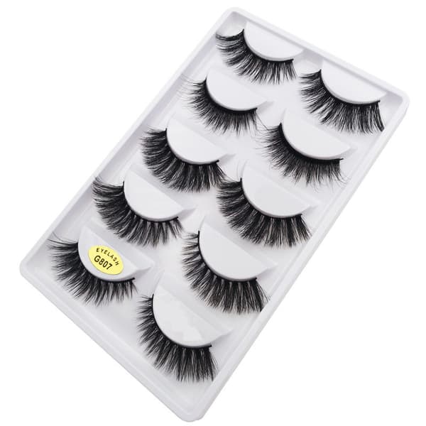 5 paria tekoripsiä - 3D tekominkki - G807 Black