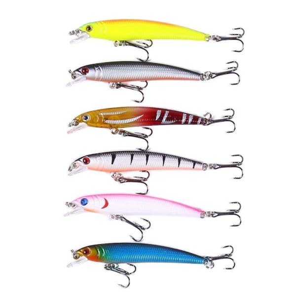 43-pack fiskedrag wobbler, Minnow mixed multifärg