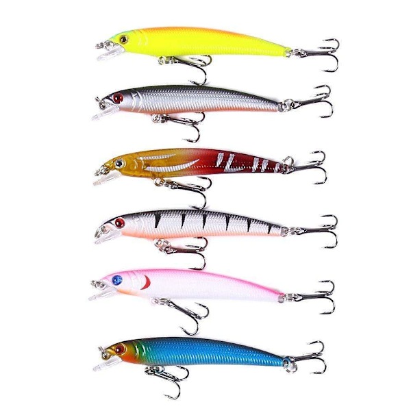 43-pack kalastusvaapu, Minnow sekoitettu Multicolor