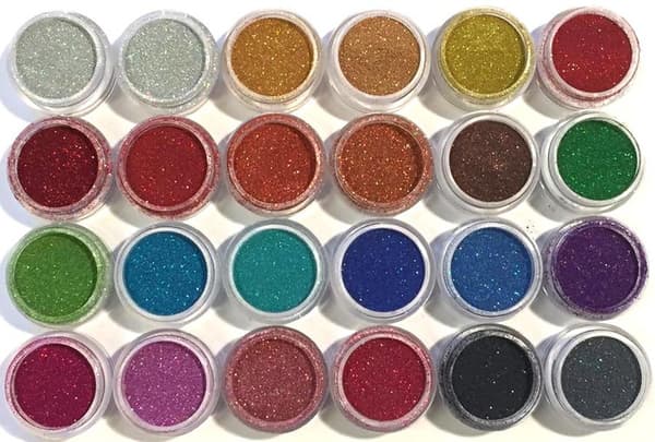 24 dåser glitterstøv/mikro Multicolor