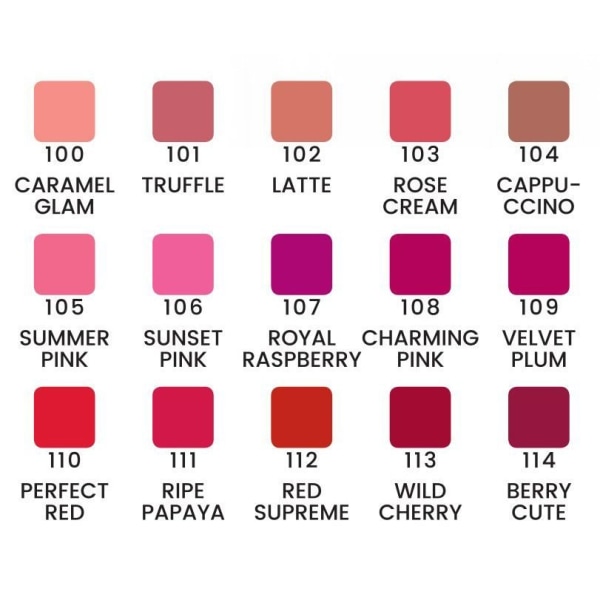 Smuk læbestift - læbestift - 6 farver - Quiz Cosmetic Perfect Red