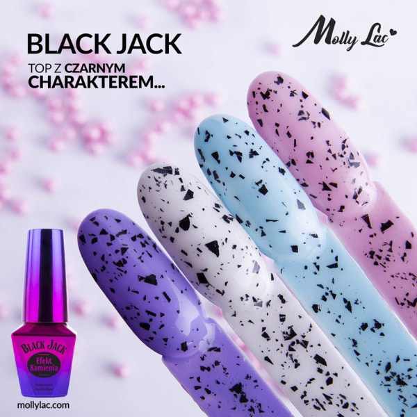 Topplack - Top coat - Black Jack - 10g - UV-gel/LED - Mollylac Transparent