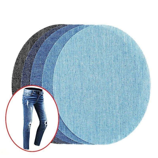 Iron on Repair Patches til jeans - 5 denimfarver Multicolor