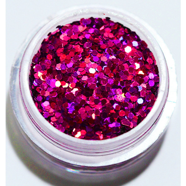 Negleglitter - Hexagon - Cerise - 8ml - Glitter Pink