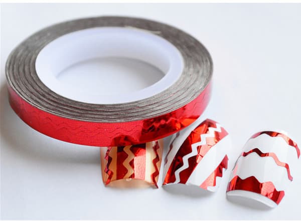 Stribetape, neglebånd, Zigzag! 12 farver 2. Laser silver
