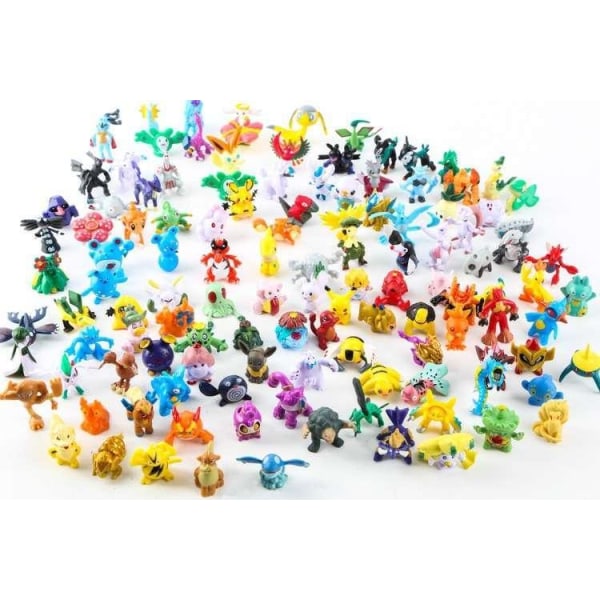 144 stk Fargerike Pokemon-figurer - Samle Mini Pokemon Pikachu Multicolor