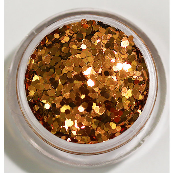 Nail Glitter - Hexagon - Kobber - 8ml - Glitter Copper