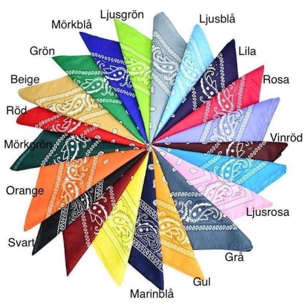 2-pakning Bandana Paisley mønster skjerf - Mix Multicolor