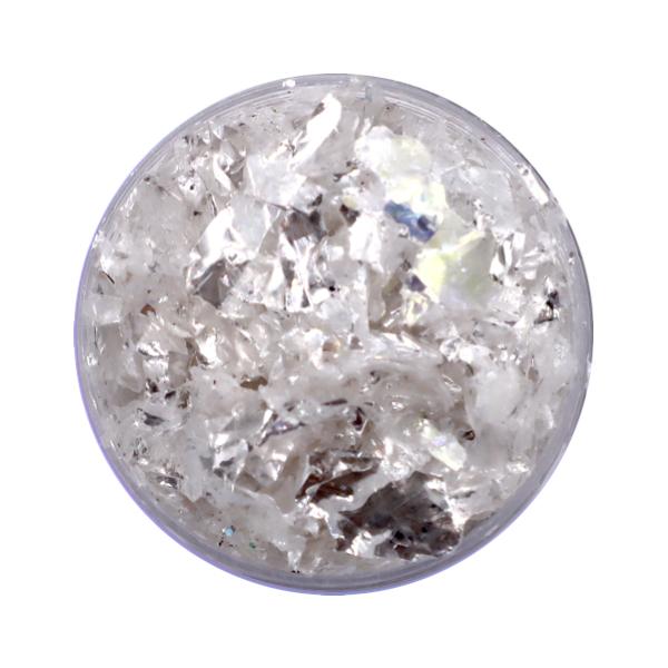 Kynsien glitter - Flakes / Mylar - Valkoinen jää - 8ml - Glitter White