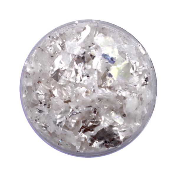 Negleglitter - Flakes / Mylar - Hvid is - 8ml - Glitter White