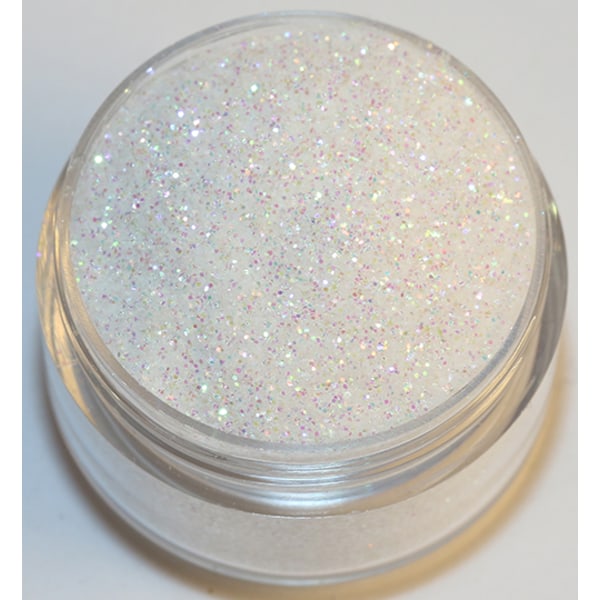 Negleglimmer - Finkornet - Farverig regnbue - 8ml - Glitter White