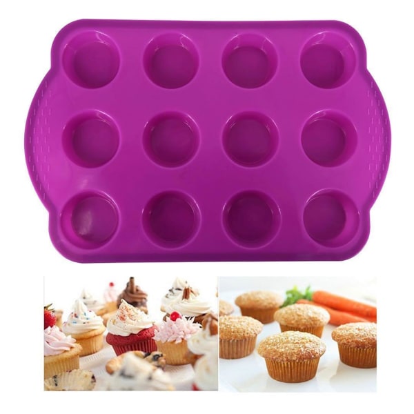 3-pak Muffinform - Minimuffins - Muffinplade - Bageform - Purple