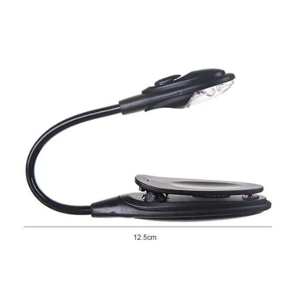 Læs let med vores boglampe - læselampe med LED og klemme Black