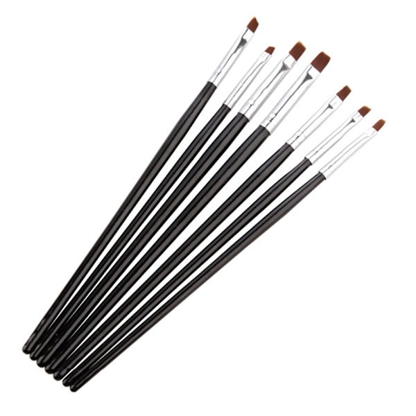 7 stk Akryl/UV Børster negle Black