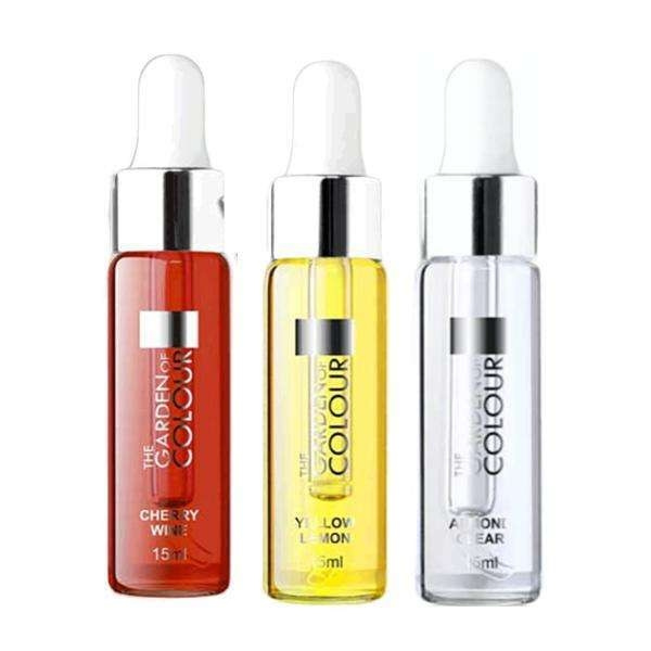 3-pack - Nagelbandsolja - Körsbär, Citron, Mandel - 15ml multifärg