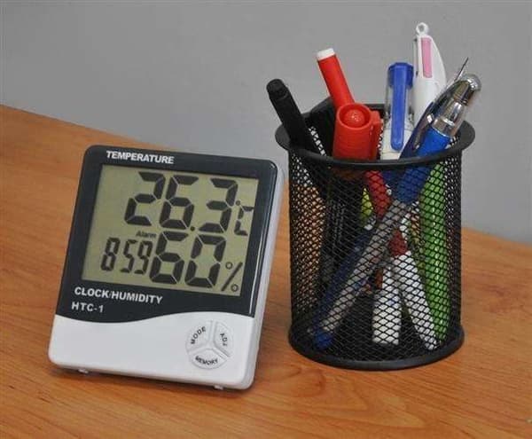 Termo- och hygrometer för fransförlängning, -10 till 50°C, vit Vit