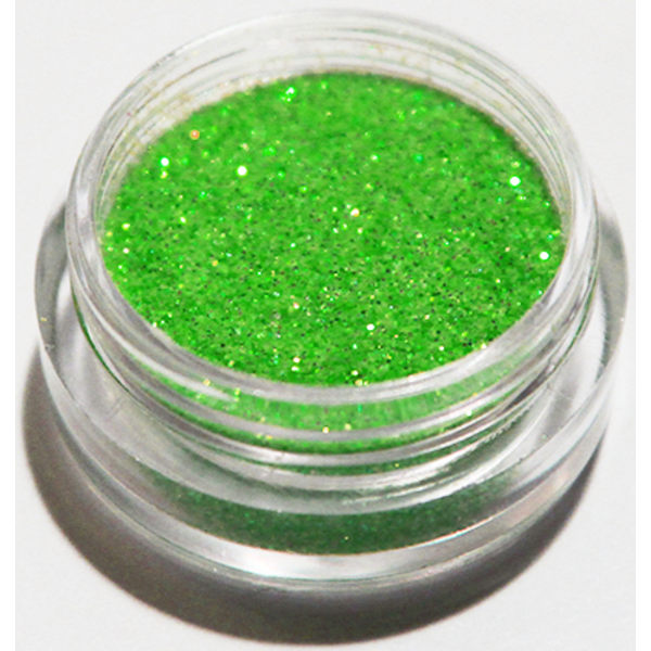 Negleglitter - Finkornet - Neongrønn - 8ml - Glitter Green