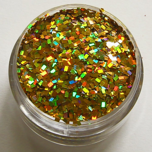 Negleglitter - Firkantet - Guld - 8ml - Glitter Gold